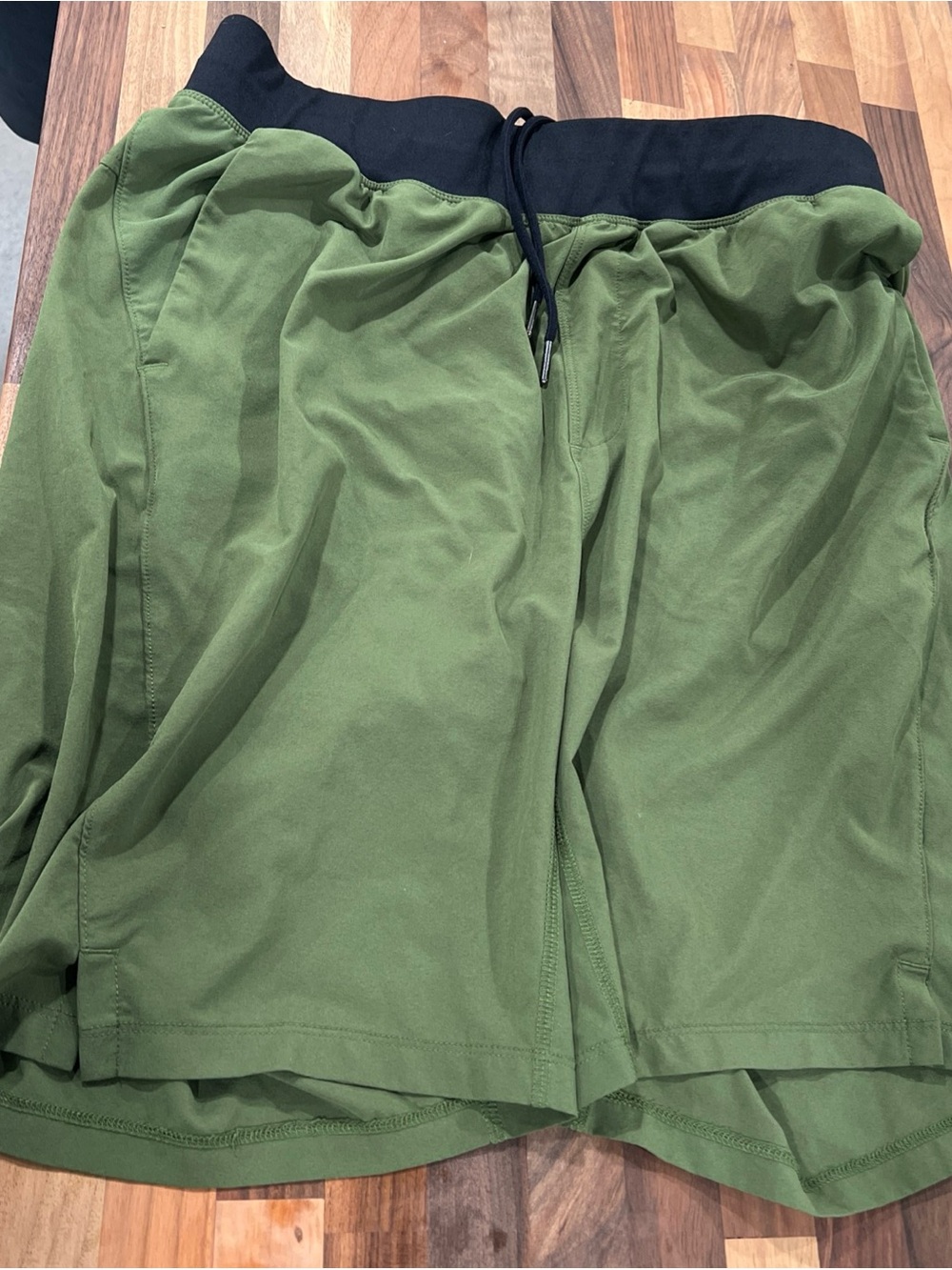 Zella Olive Green Shorts with Black Waistband